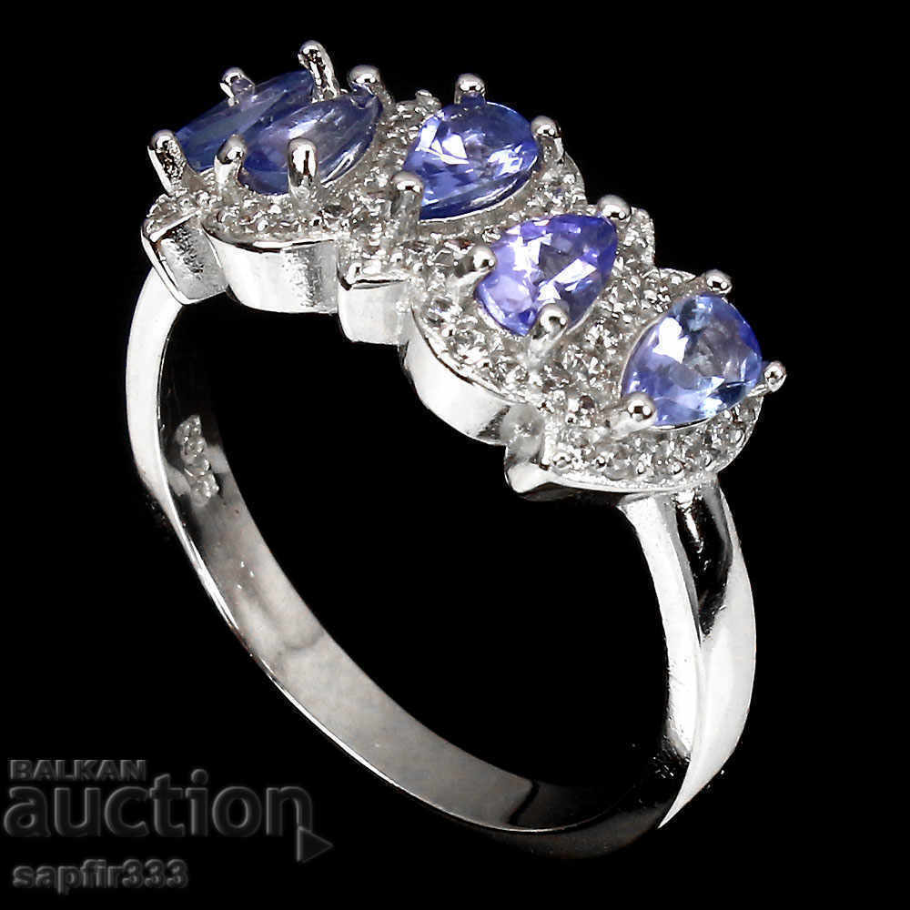 LUXURY RING WITH NATURAL TANZANITES