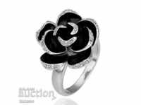 Stitched art ring, rose
