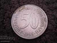 50 de dinari din Iugoslavia 1988 moneda anului