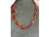 Colier colier, bijuterii, piatră brună 2 / 1,5 cm, lungime 44cm