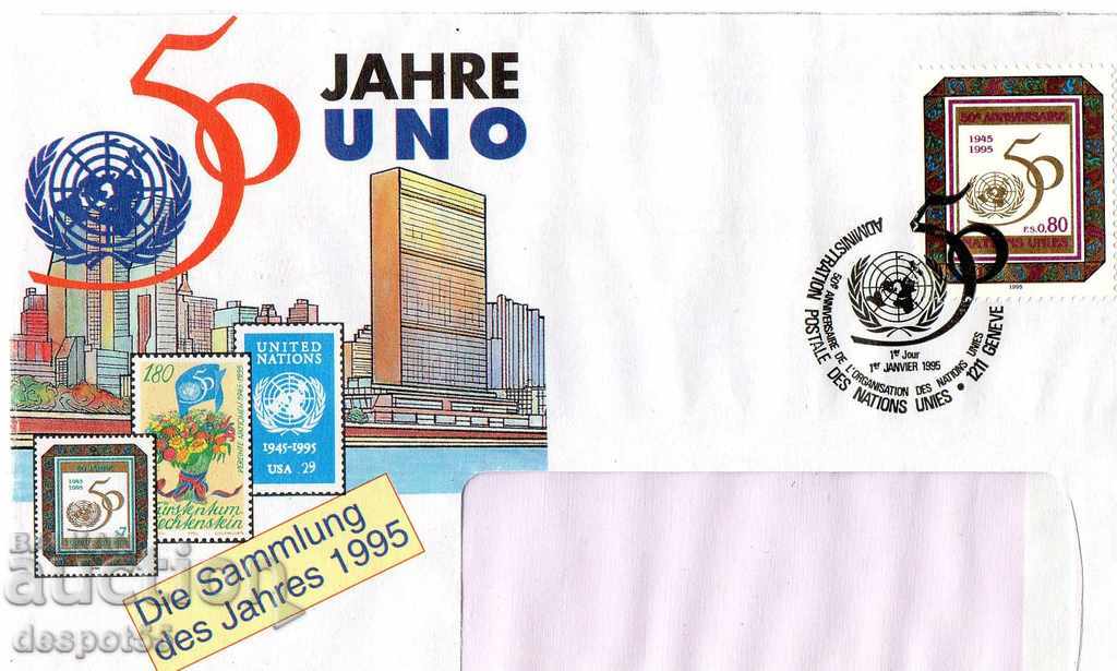 1995. UN - Geneva. 50th UN. Envelope Day 1.