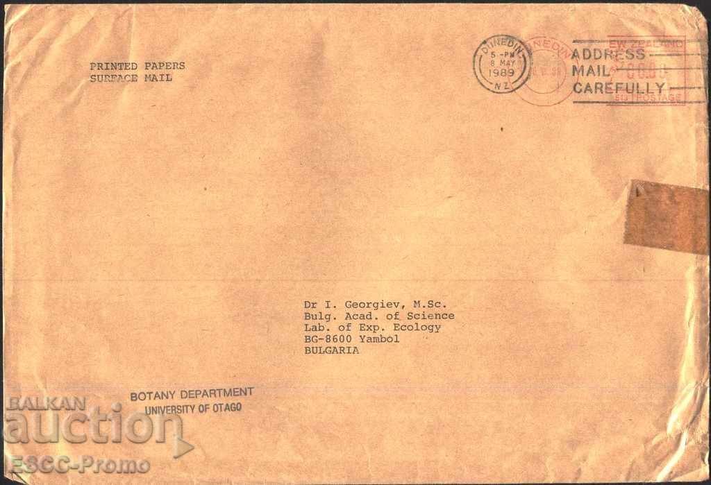 Traveled envelope 1989 from New Zealand