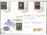 Пътувал плик с марки Живопис Портрети 1985 от Лихтенщайн