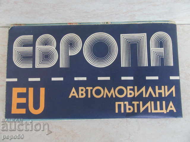 HARTĂ A DRUMURILOR AUTO DIN EUROPA - 66x96cm /1981/