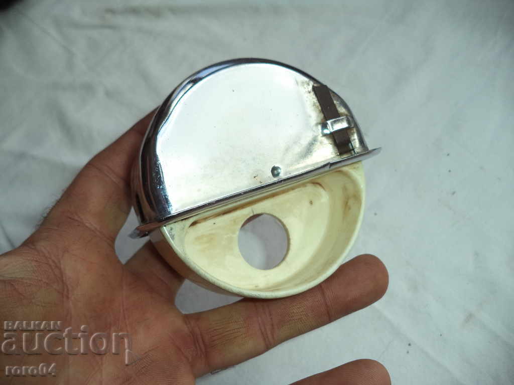 Auction  NICKELED ASHTRAY / STAND FROM RETRO CAR