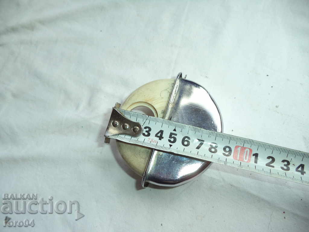 NICKELED ASHTRAY / STAND FROM RETRO CAR - 7