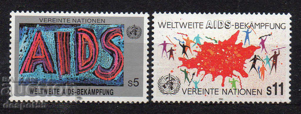 1990. UN - Vienna. The fight against AIDS.
