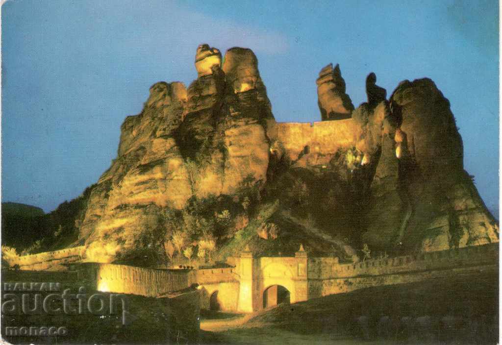 Стара картичка - Белоградчишките скали - "Калето", нощем