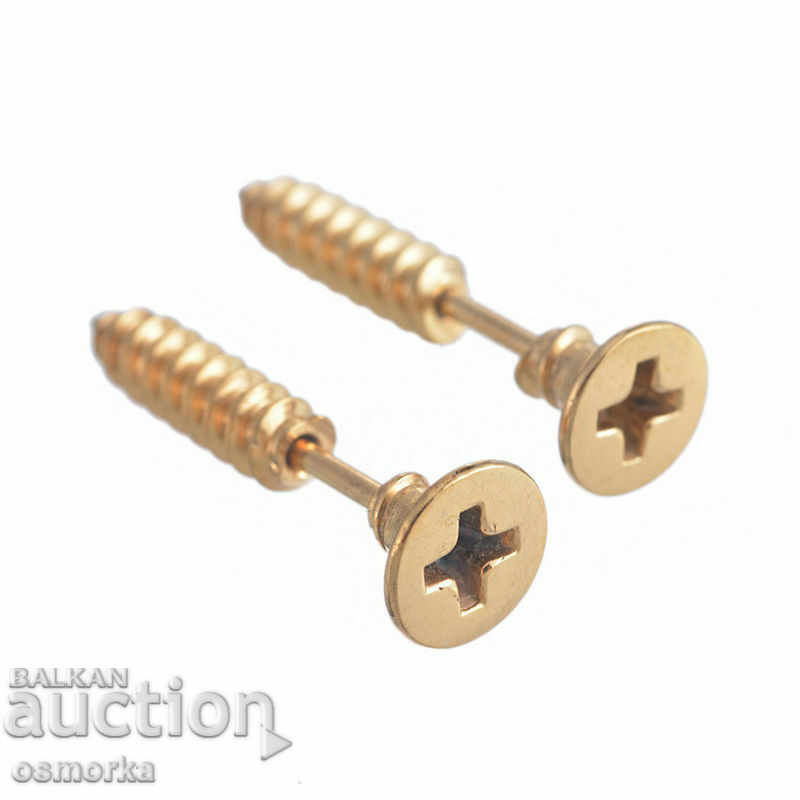 Обеци във форма на винт болт фенски тарикатски златисто розо с цена 4.00 лв. | € 2.05