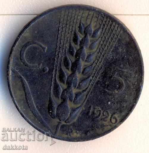 Италия 5 чентизими 1926 година с цена 2.95 лв. | € 1.51 Италия 5 чентизими 1926 година с цена 2.95 лв. | € 1.51