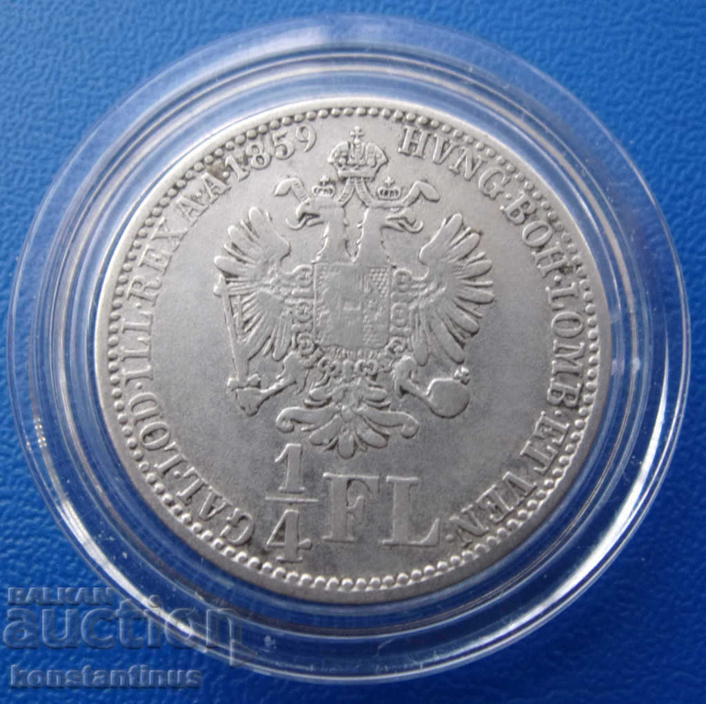 Austro-Hungaria ¼ Florin 1859 Ένα ασημί