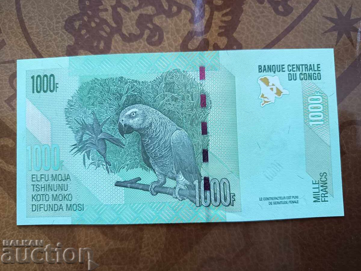 Congo banknote 1000 francs from 2020. UNC, new
