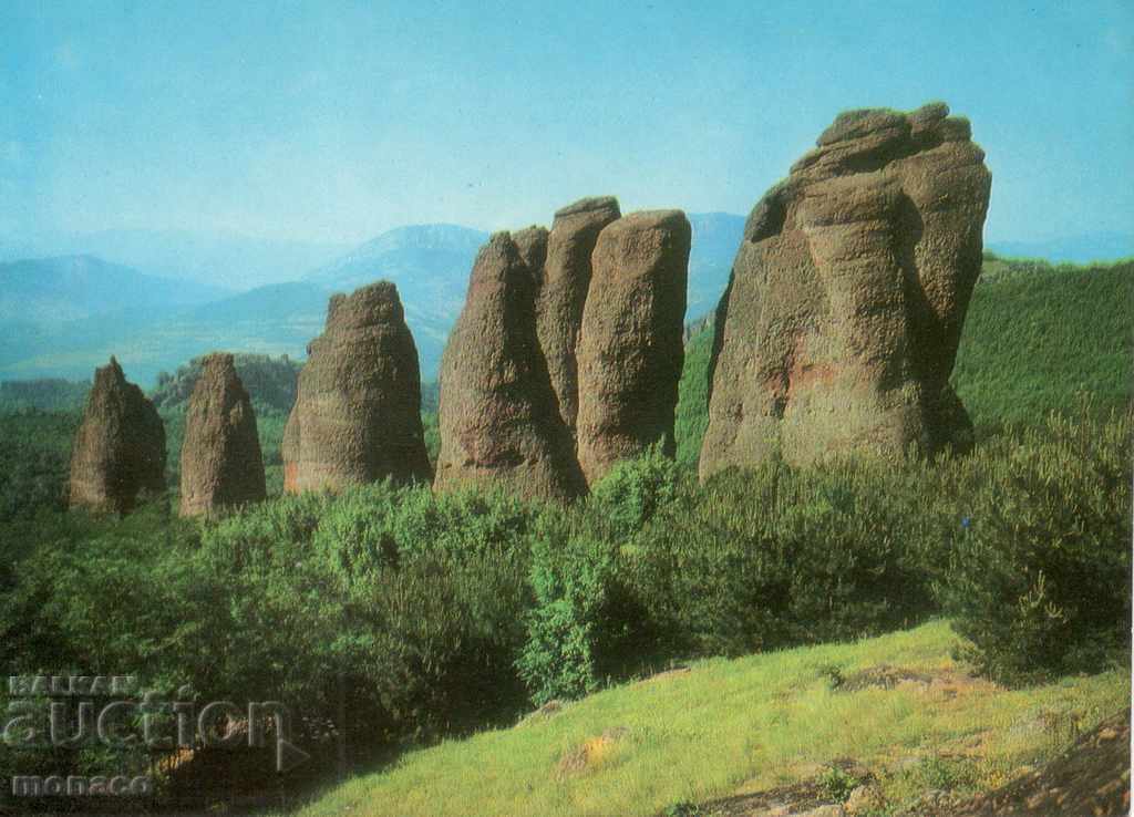 Стара картичка - Белоградчишките скали - "Монасите"