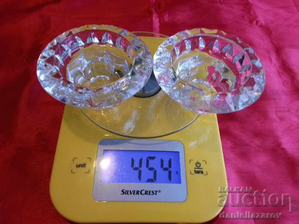 Set Crystal Glass Candlesticks - 6