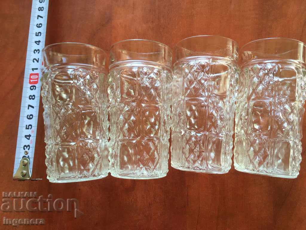 GLASS THICK RELIEF GLASS FROM SOCA-250 ML-4 PCS