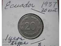 20 центавос Еквадор 1937 г.