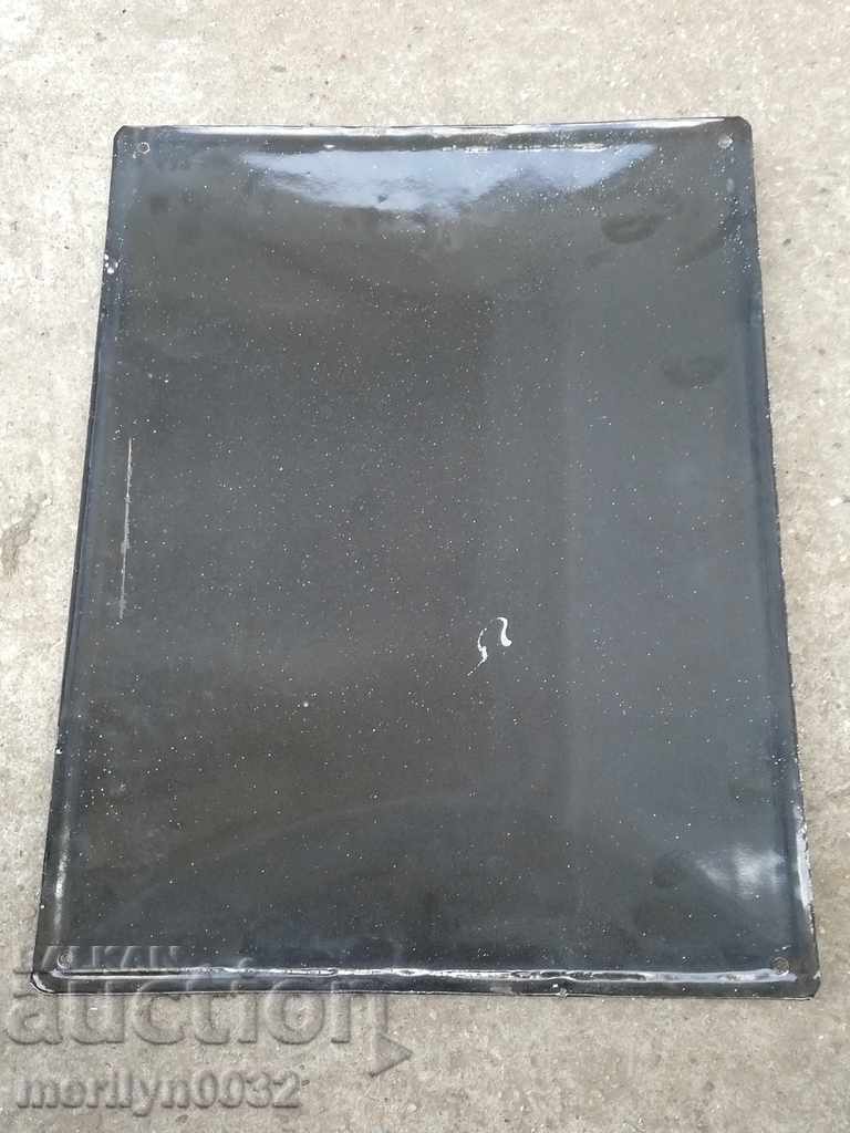 Auction Enamelled inset plate, 40/30 cm label Auction Enamelled inset plate, 40/30 cm label