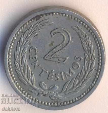 Uruguay 2 cents 1953 year