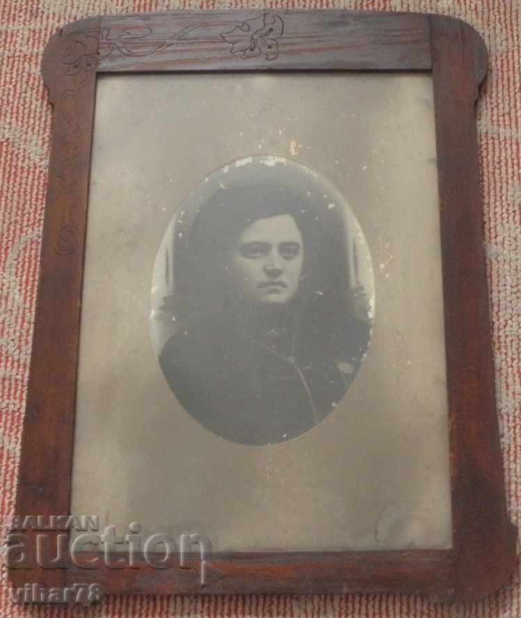 OLD WOOD FRAME - CARD WITH PHOTO - 5