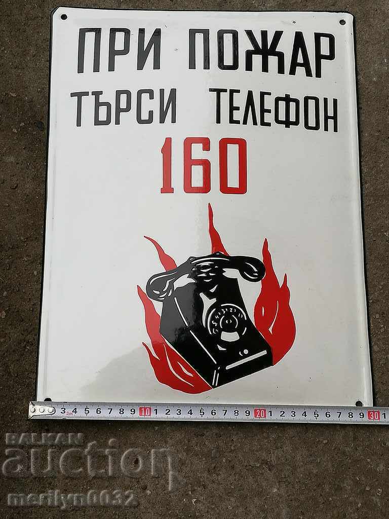 Auction  Enamelled inset plate, 40/30 cm label