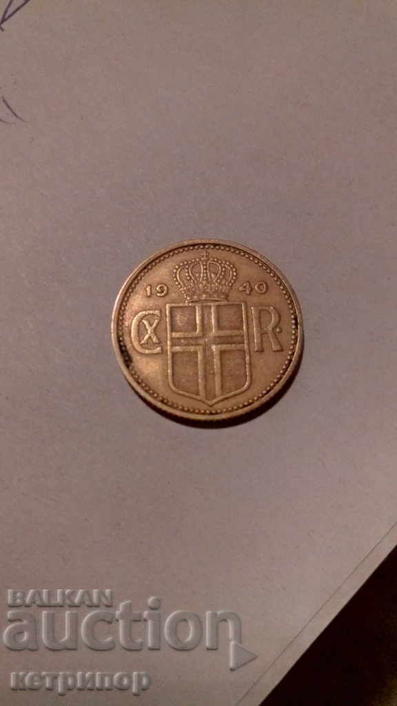 Auction 1 kron Iceland 1940 Auction 1 kron Iceland 1940