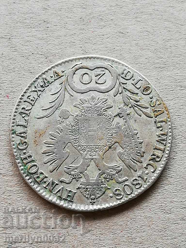 20 Kreuzer Francis 1808 Year Silver Silver Coin with price 69.00 BGN | € 35.28 20 Kreuzer Francis 1808 Year Silver Silver Coin with price 69.00 BGN | € 35.28