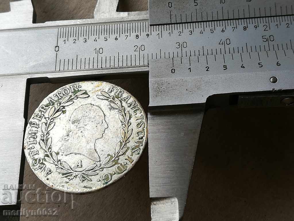 20 Kreuzer Francis 1808 Year Silver Silver Coin - 6 20 Kreuzer Francis 1808 Year Silver Silver Coin - 6