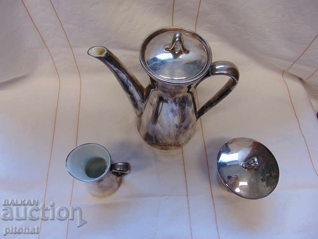 Antique silver plated WMF porcelain with price 330.00 BGN | € 168.73 Antique silver plated WMF porcelain with price 330.00 BGN | € 168.73