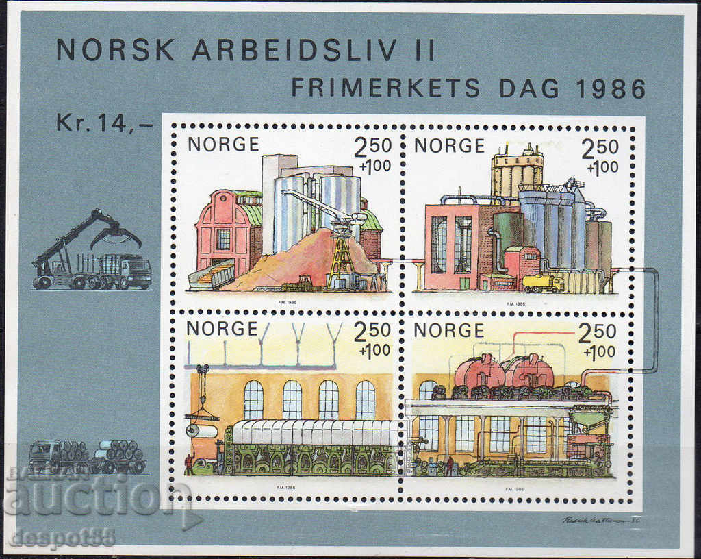1986. Norway. Trade - Paper Industry. Block.