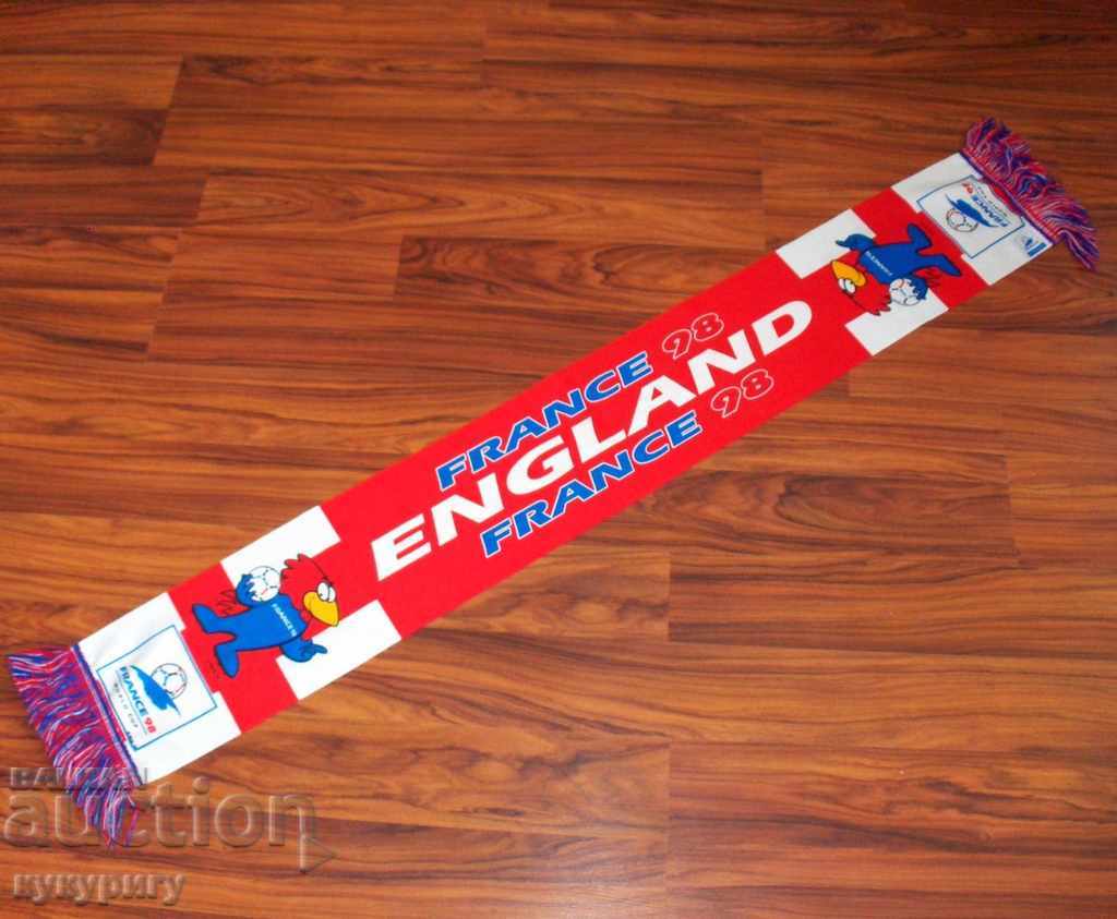 English football scarf from the World Cup France 1998