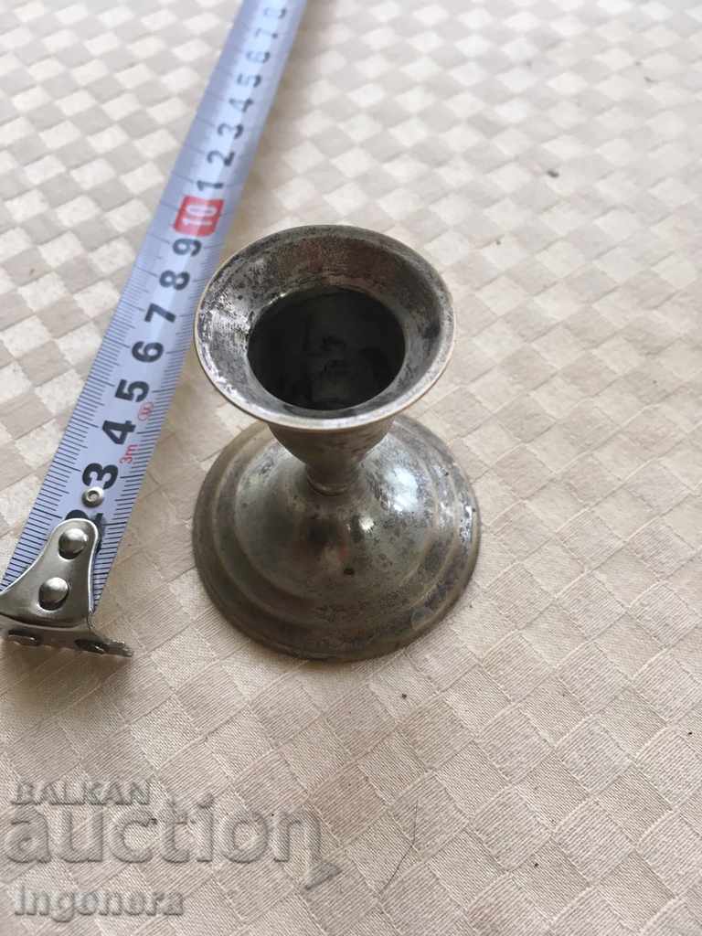 BRASS CANDLESTICK SILVER-PLATED - 60 GR with price 11.00 BGN | € 5.62 BRASS CANDLESTICK SILVER-PLATED - 60 GR with price 11.00 BGN | € 5.62