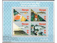 1987. Норвегия. Търговия - Развъждане на риба. Блок.