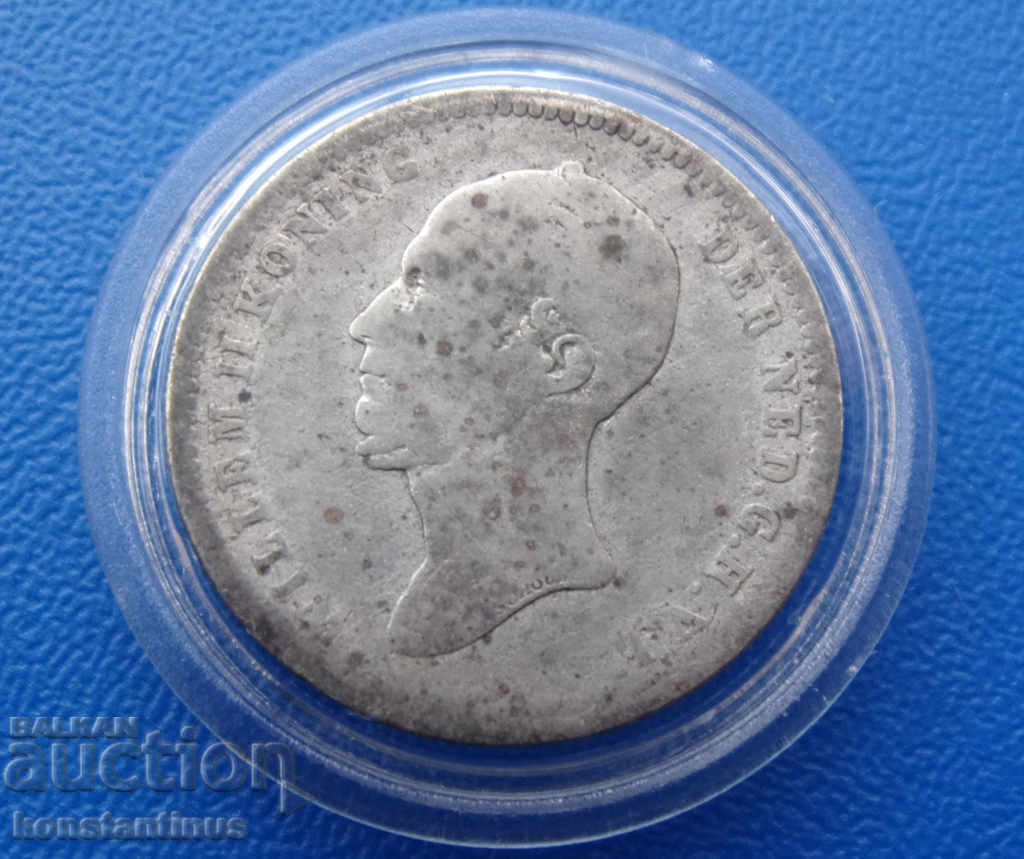 Netherlands 25 Cents 1849 Silver Very Rare