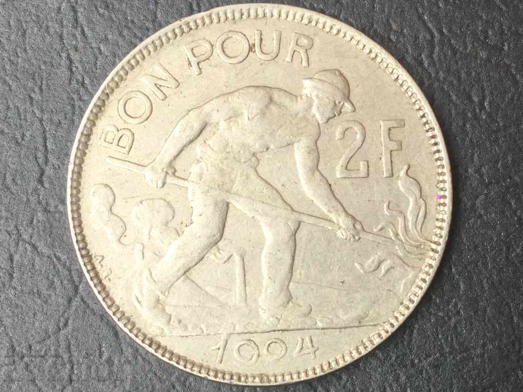 2 франка Люксембург 1924