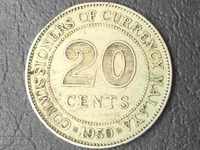 20 cenți Malaya 1950
