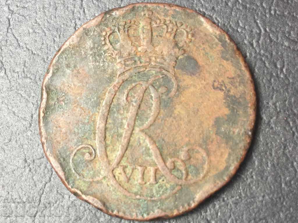 1 zslingling Danish Schleswig Holstein 1787 with price 24.00 BGN | € 12.27 1 zslingling Danish Schleswig Holstein 1787 with price 24.00 BGN | € 12.27