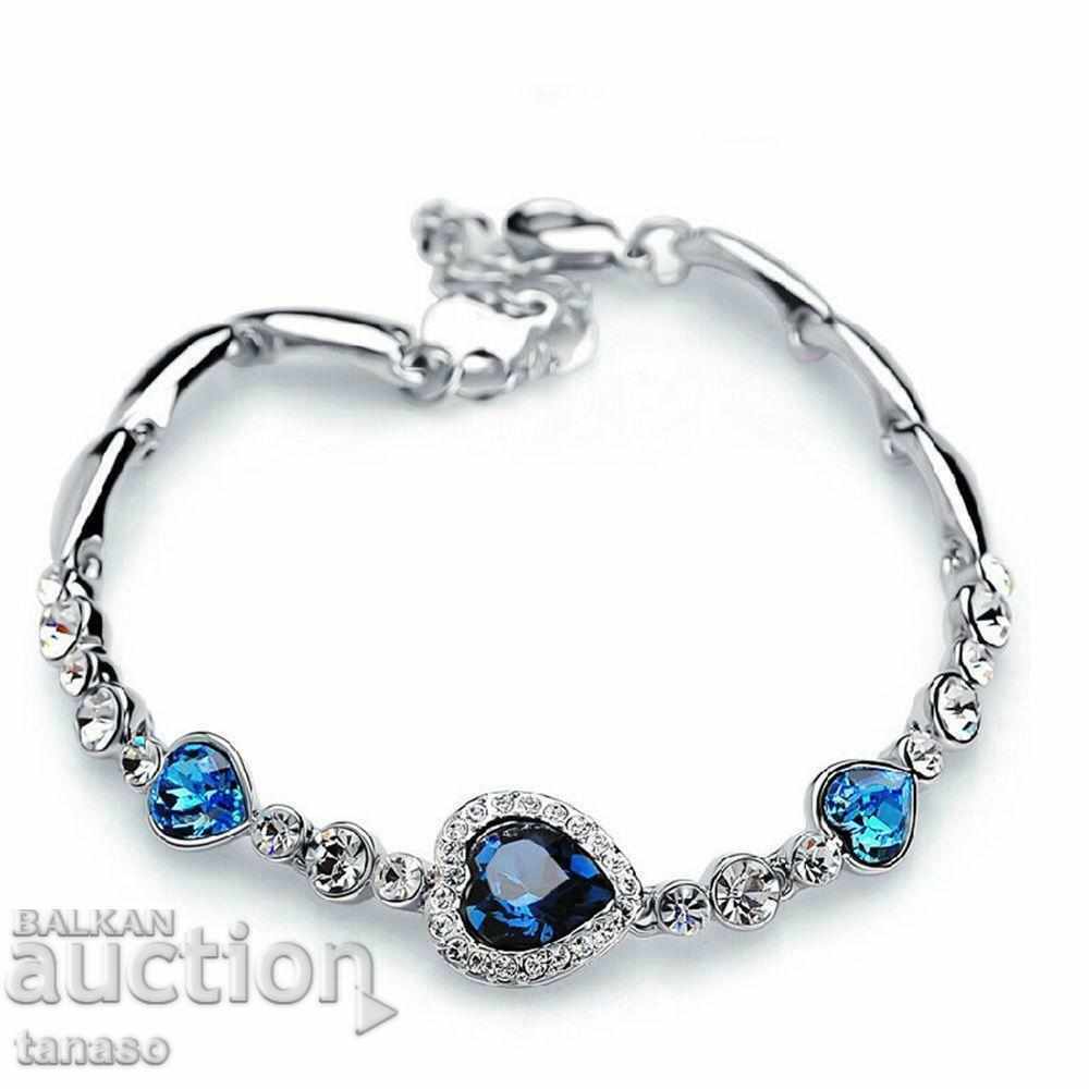 Auction Bracelet, Swarovski crystals, hearts Auction Bracelet, Swarovski crystals, hearts