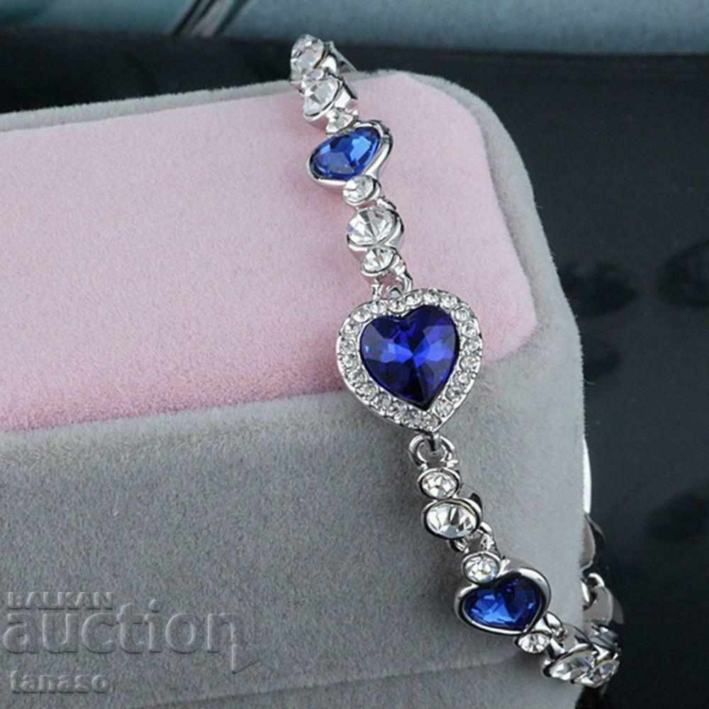 Βραχιόλι, κρύσταλλα Swarovski, καρδιές