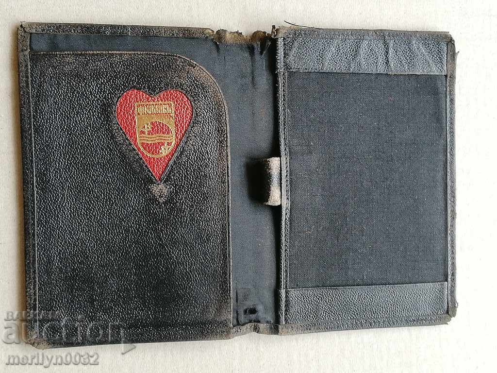 Leather wallet card case with the PHILIPS RADIO logo