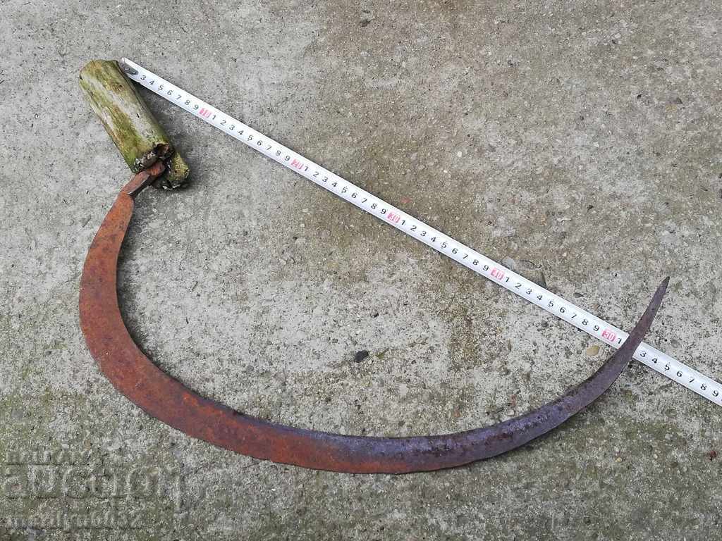 Old scythe sickle, blade, wrought iron - 5