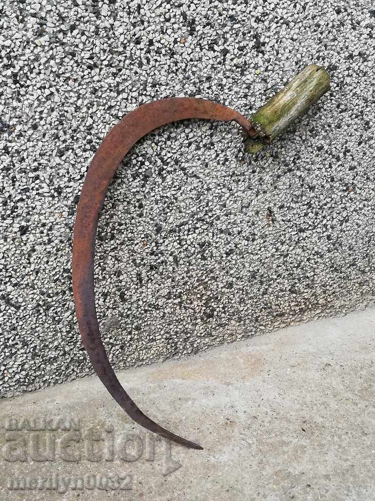 Old scythe sickle, blade, wrought iron