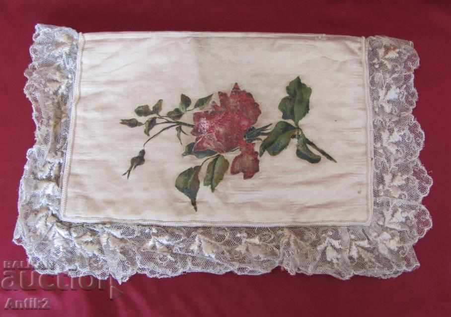 19th Century Hand Painted on Silk Box Covering Tishleifer - 6 19th Century Hand Painted on Silk Box Covering Tishleifer - 6