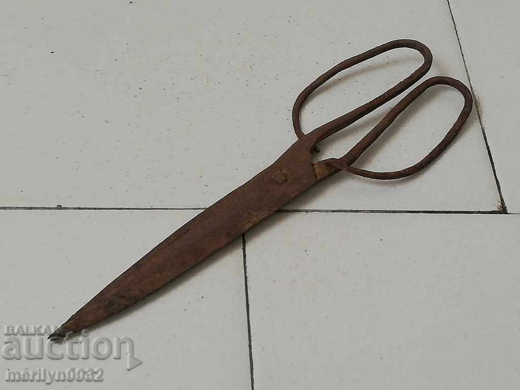 Old hand forged scissors, wrought iron with price 39.00 BGN | € 19.94 Old hand forged scissors, wrought iron with price 39.00 BGN | € 19.94