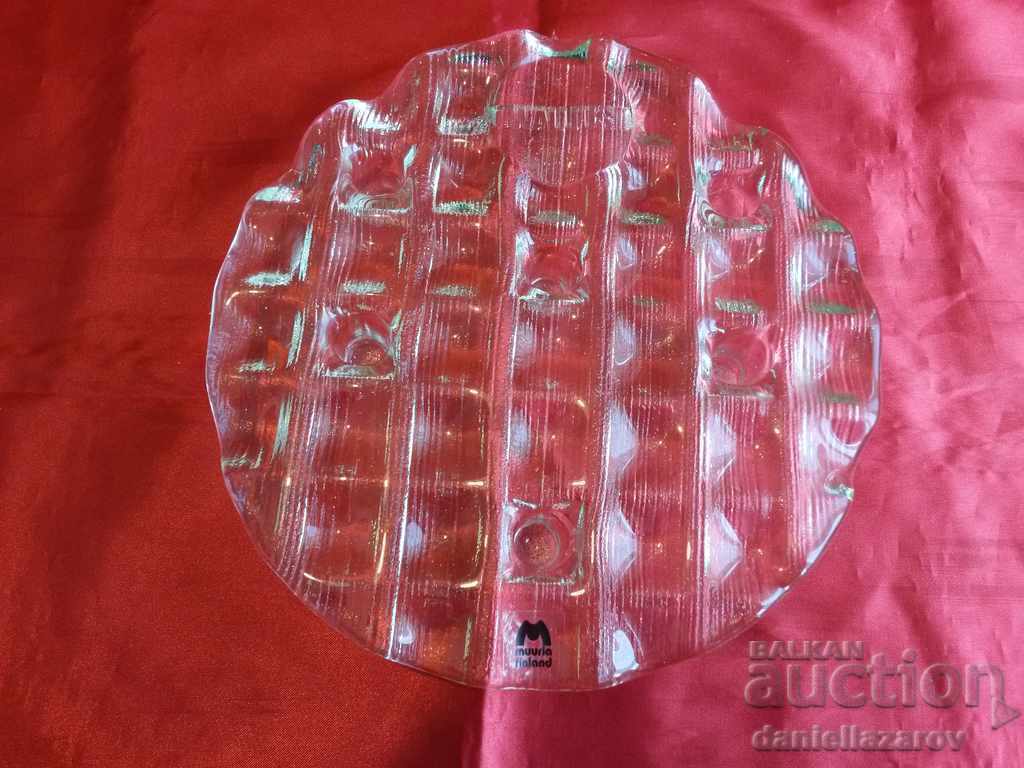 Auction Rare Beautiful Candlestick Crystal Glass Muura Finland 6th Auction Rare Beautiful Candlestick Crystal Glass Muura Finland 6th