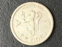 25 йоре Норвегия 1919 рядка сребърна монета добро качество
