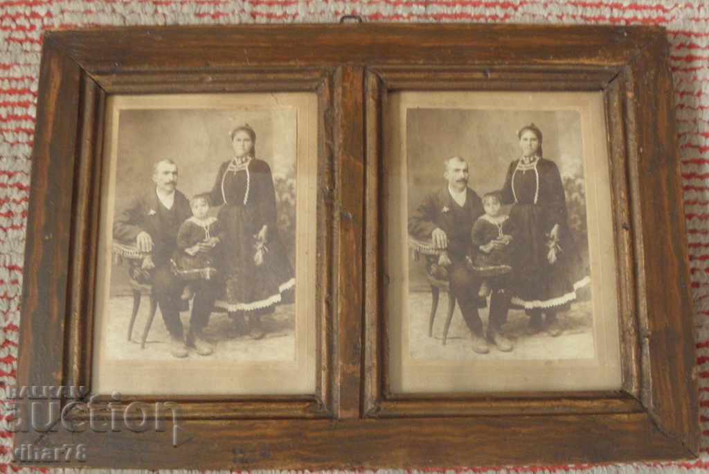 MULTI-OLD AND WRITE DUAL WOODEN FRAME WITH PHOTOS