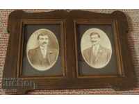 МНОГО СТАРА И РЯДКА ДВОЙНА ДЪРВЕНА РАМКА С СНИМКИ