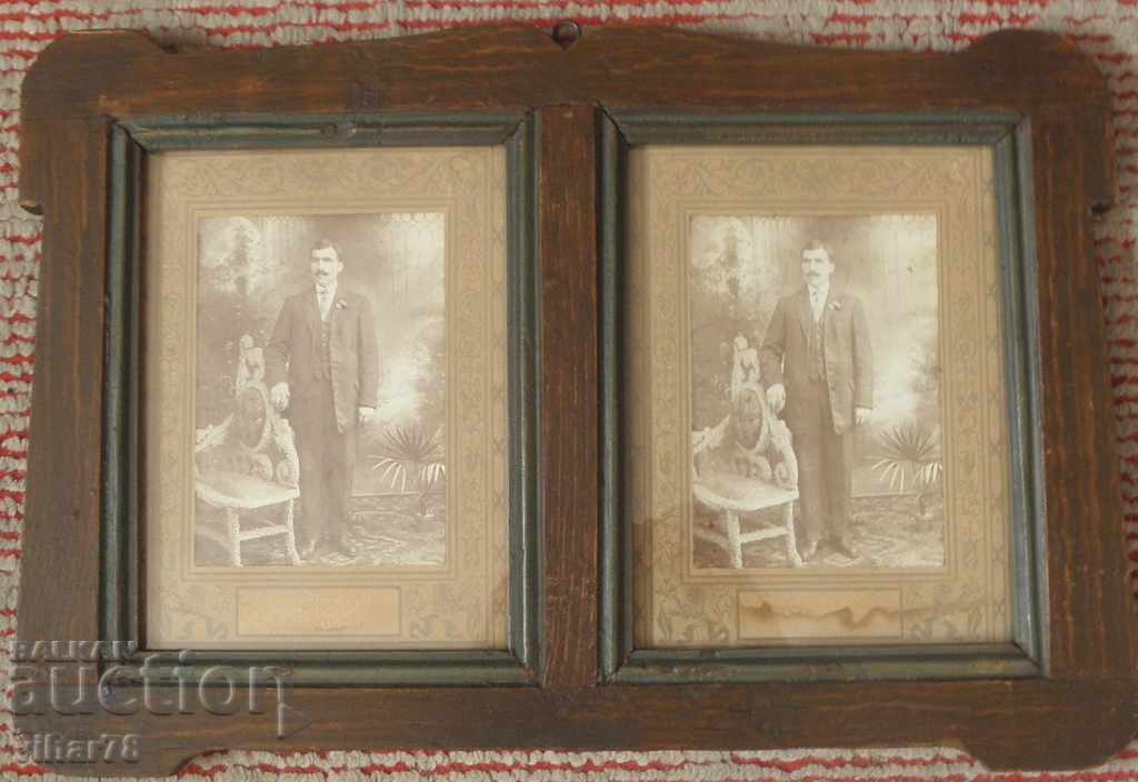 MULTI-OLD AND WRITE DUAL WOODEN FRAME WITH PHOTOS