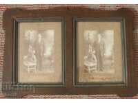 МНОГО СТАРА И РЯДКА ДВОЙНА ДЪРВЕНА РАМКА С СНИМКИ