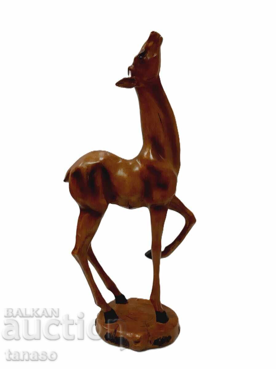 Figurină din polirășină în formă de cerb, decor artistic, 40 cm, maro